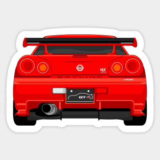 GTR R34 RED Sticker